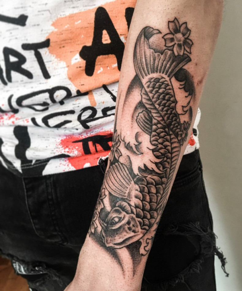 Dotwork karpiowy ryba, photo - Tatuażysta Barb Tattoo