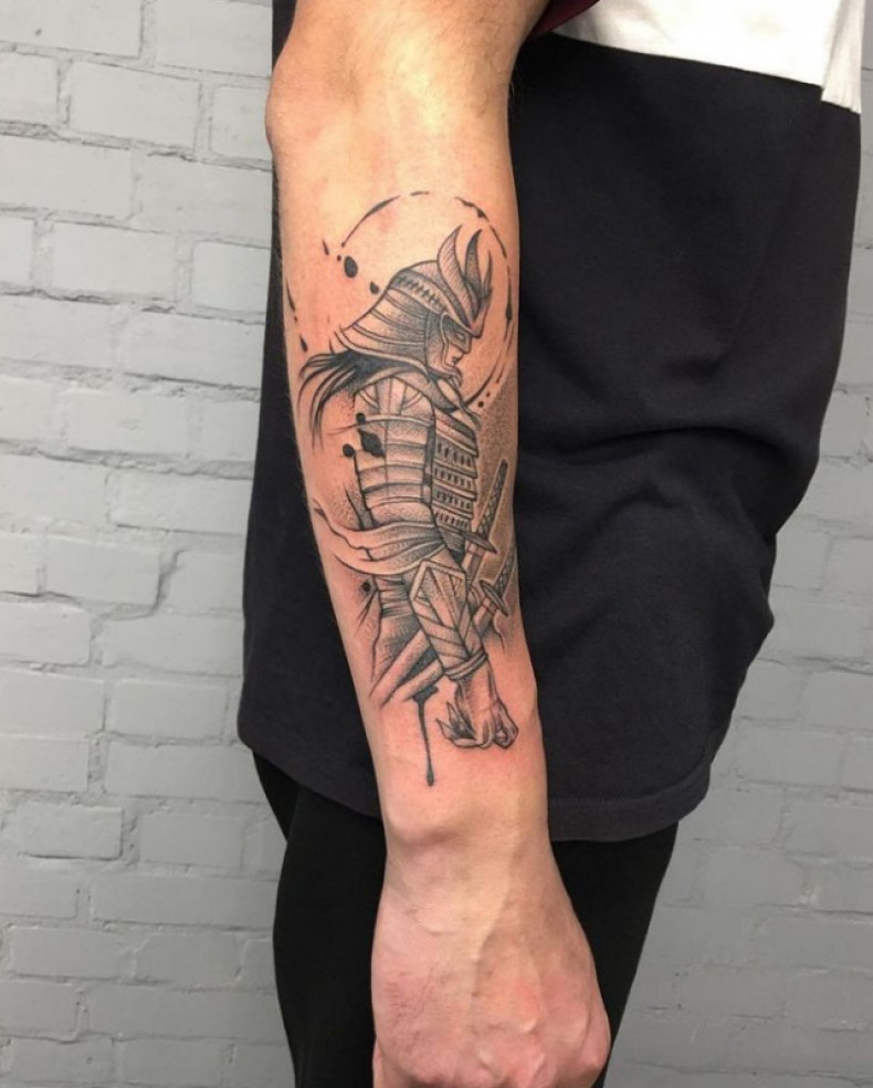 Воин дотворк лайнворк, photo - Тату мастер Barb Tattoo