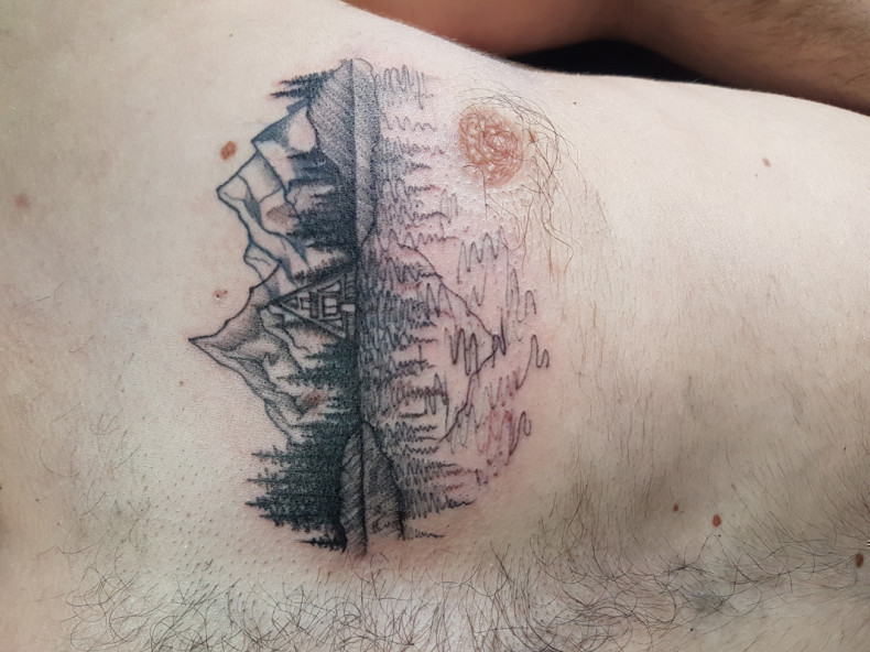 Mountain dotwork, photo - Tattoo Master Barb Tattoo