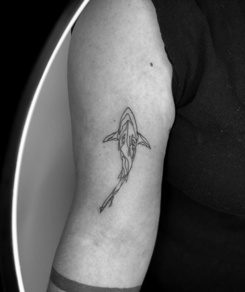 Rekin linework, photo - Tatuażysta Barb Tattoo