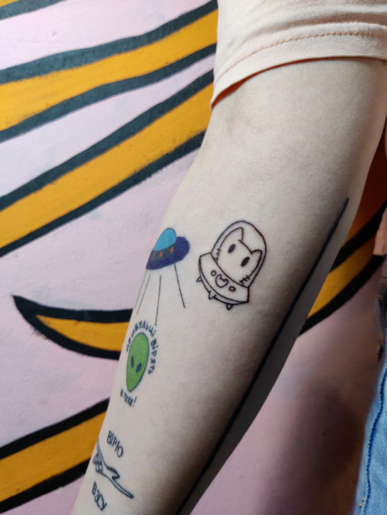 Ufo new school, photo - Tattoo Master Barb Tattoo