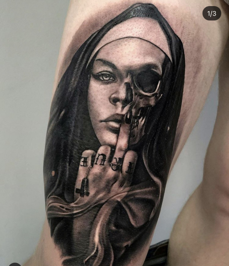 Nun horror, photo - Tattoo Master Barb Tattoo