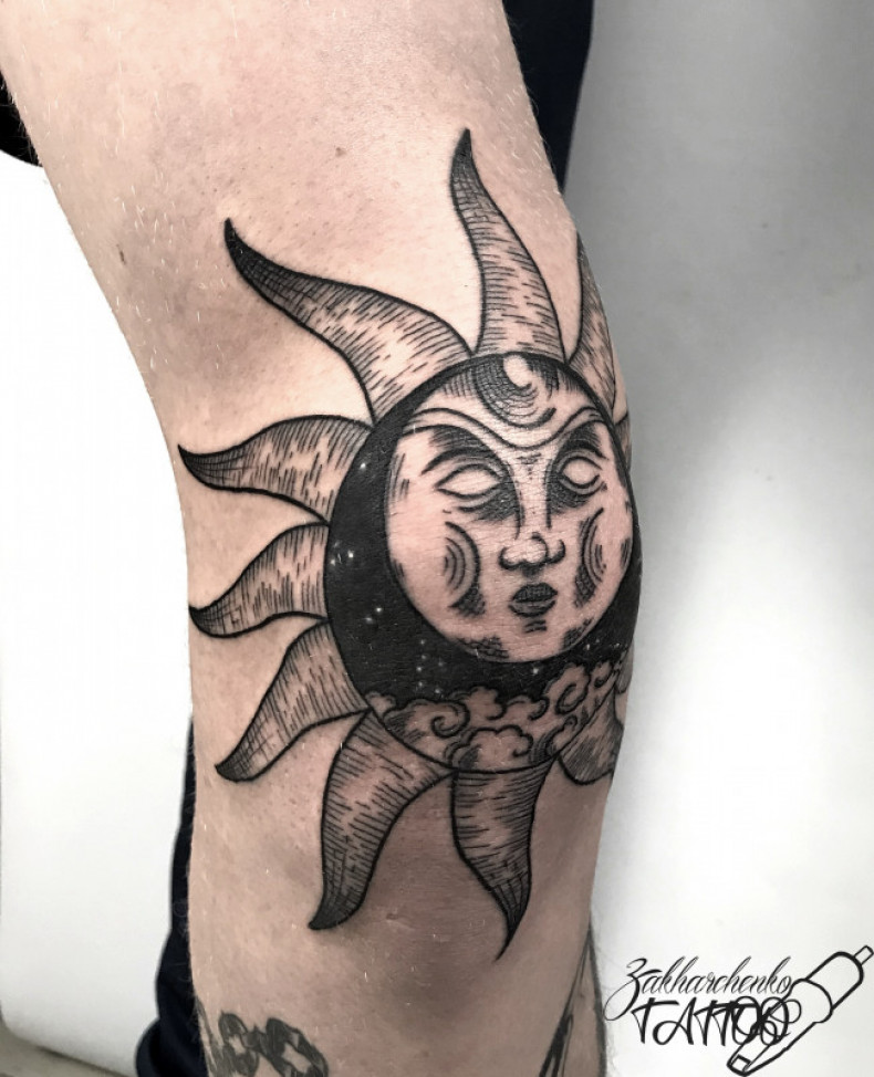 Elbow sun, photo - Tattoo Master Barb Tattoo