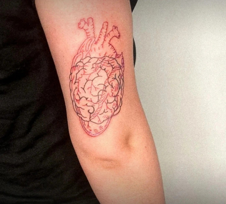 Brain heart, photo - Tattoo Master Barb Tattoo