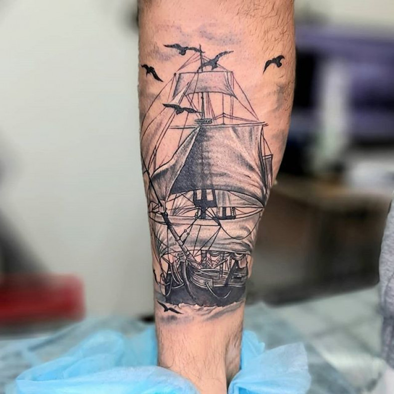 Корабль, photo - Тату мастер Barb Tattoo