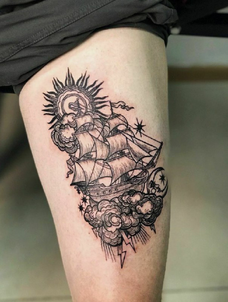 Корабль, photo - Тату мастер Barb Tattoo