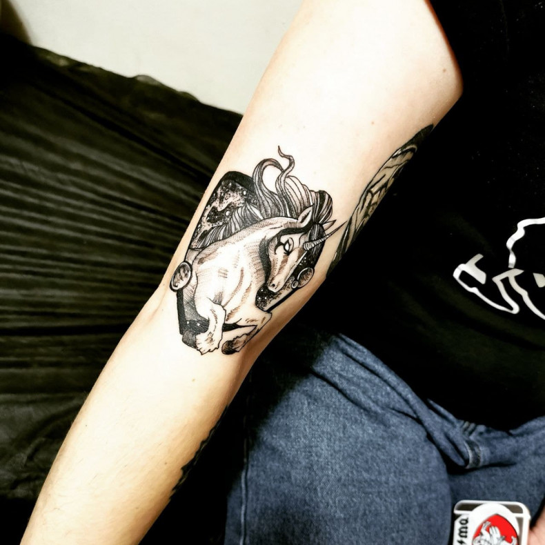 Jednorożec koń, photo - Tatuażysta Barb Tattoo