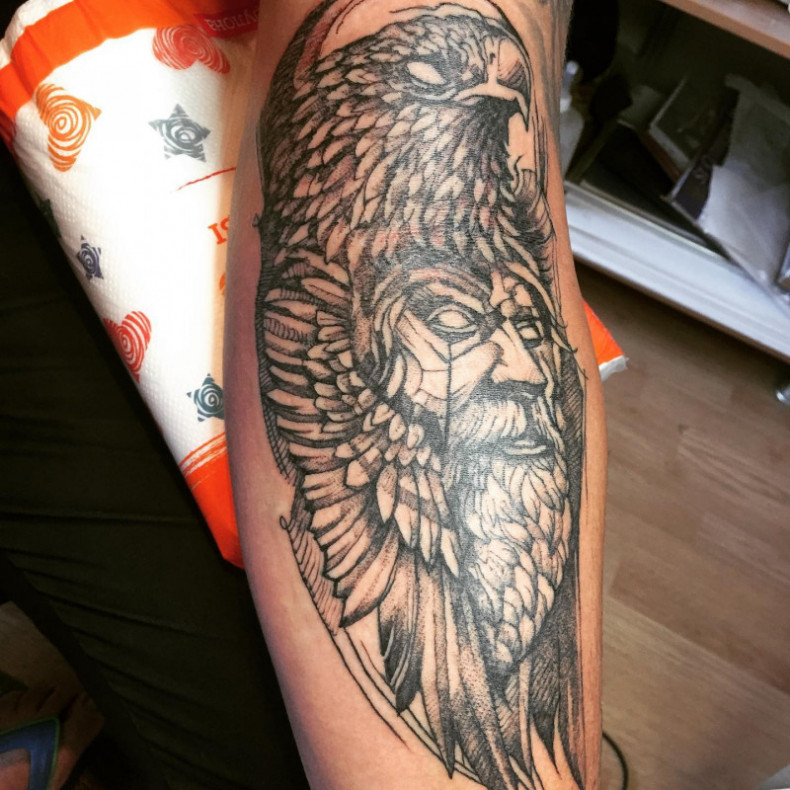 Warrior falcon, photo - Tattoo Master Barb Tattoo