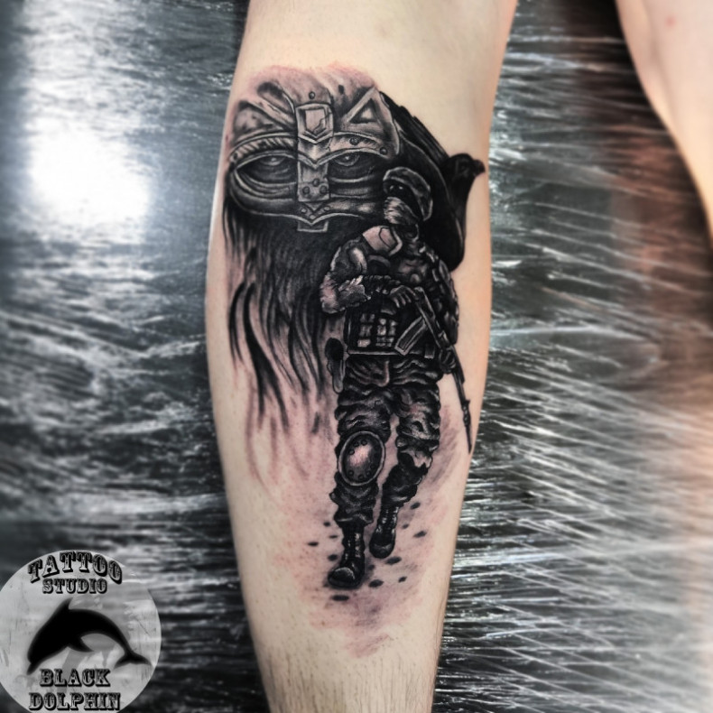 Wojownik żołnierz, photo - Tatuażysta Barb Tattoo