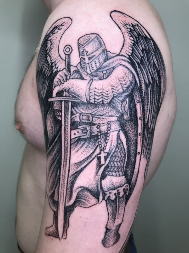 Wojownik rycerz, photo - Tatuażysta Barb Tattoo