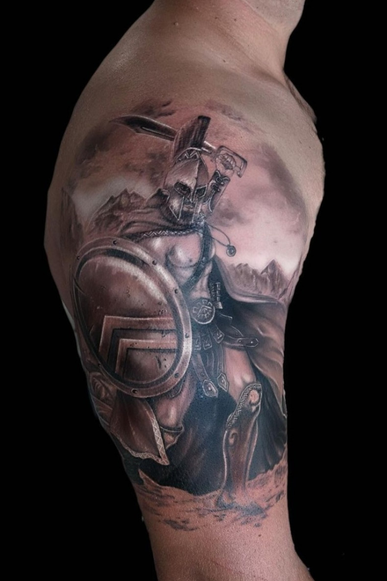 Wojownik gladiator, photo - Tatuażysta Barb Tattoo