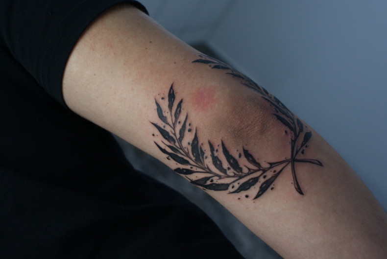 Twig branch elbow, photo - Tattoo Master Barb Tattoo