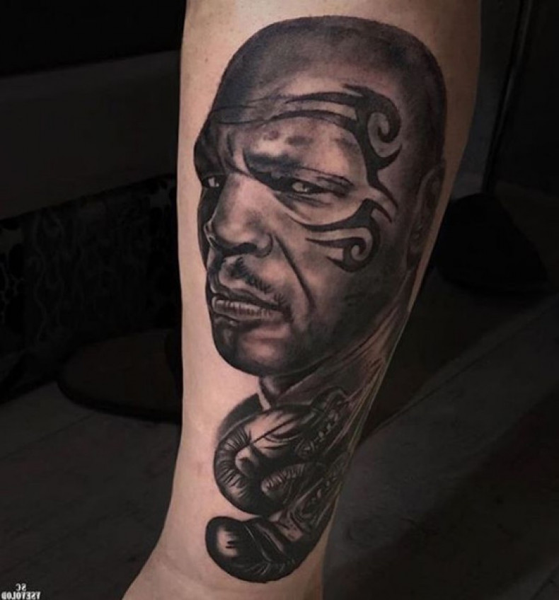 Portrait mike tyson face, photo - Tattoo Master Barb Tattoo