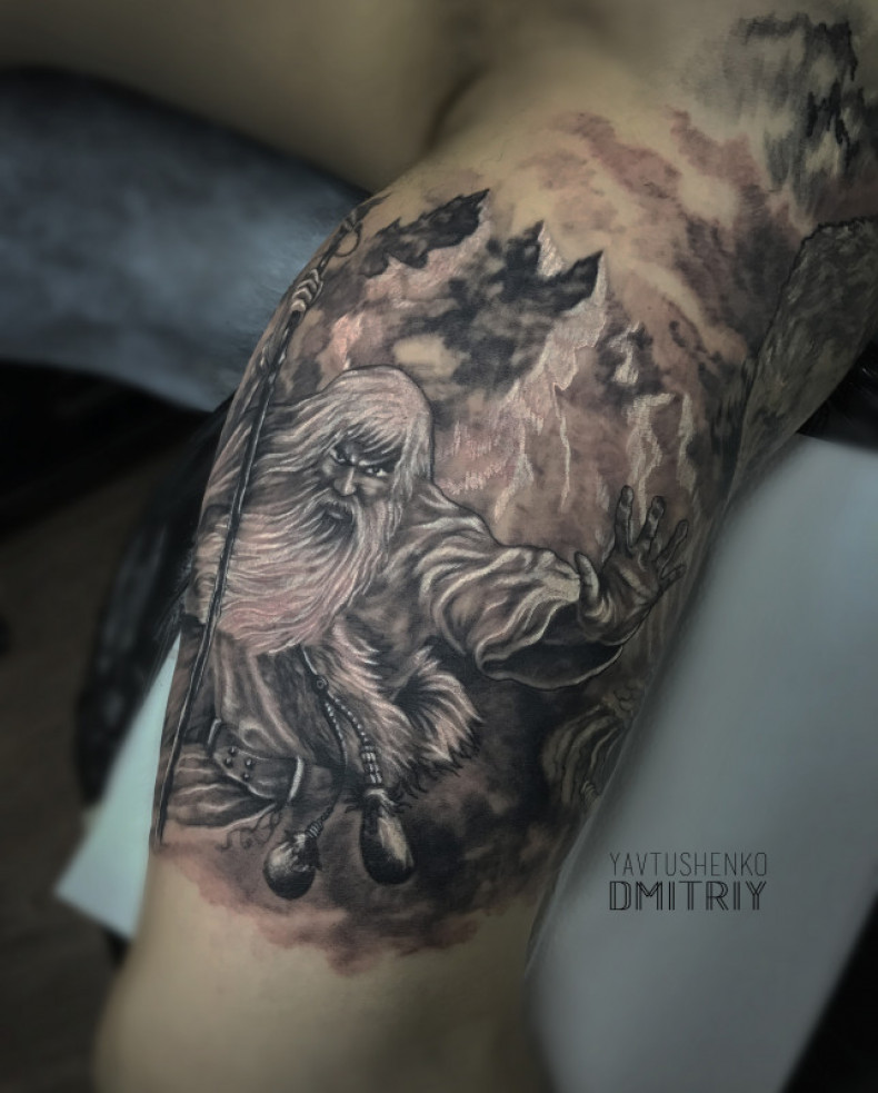 Tatuaż mnicha czarnoksiężnika. Studio prywatnych projektów Yavtushenko Dmi, photo - Tatuażysta Barb Tattoo