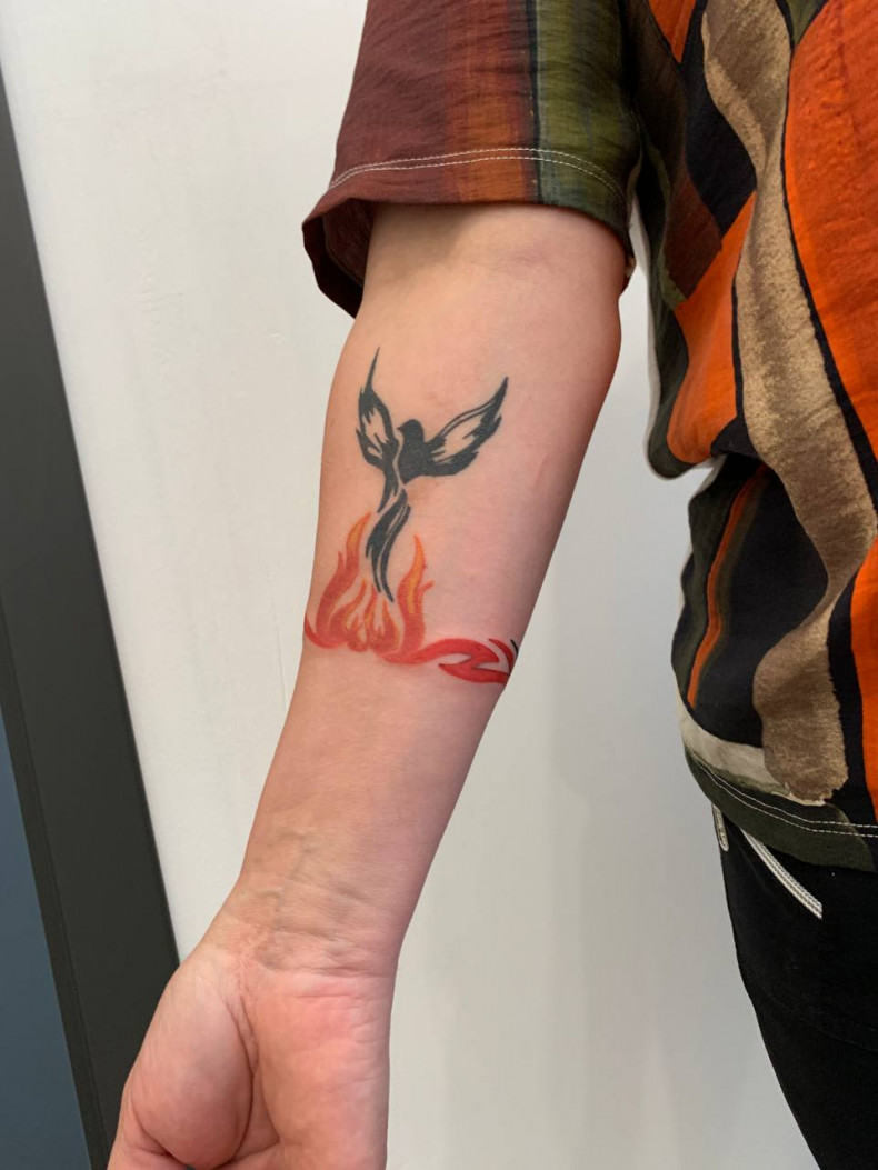 Phoenix tattoo, fire tattoo, bird tattoo, Kharkiv tattoo, photo - Tattoo Master Barb Tattoo