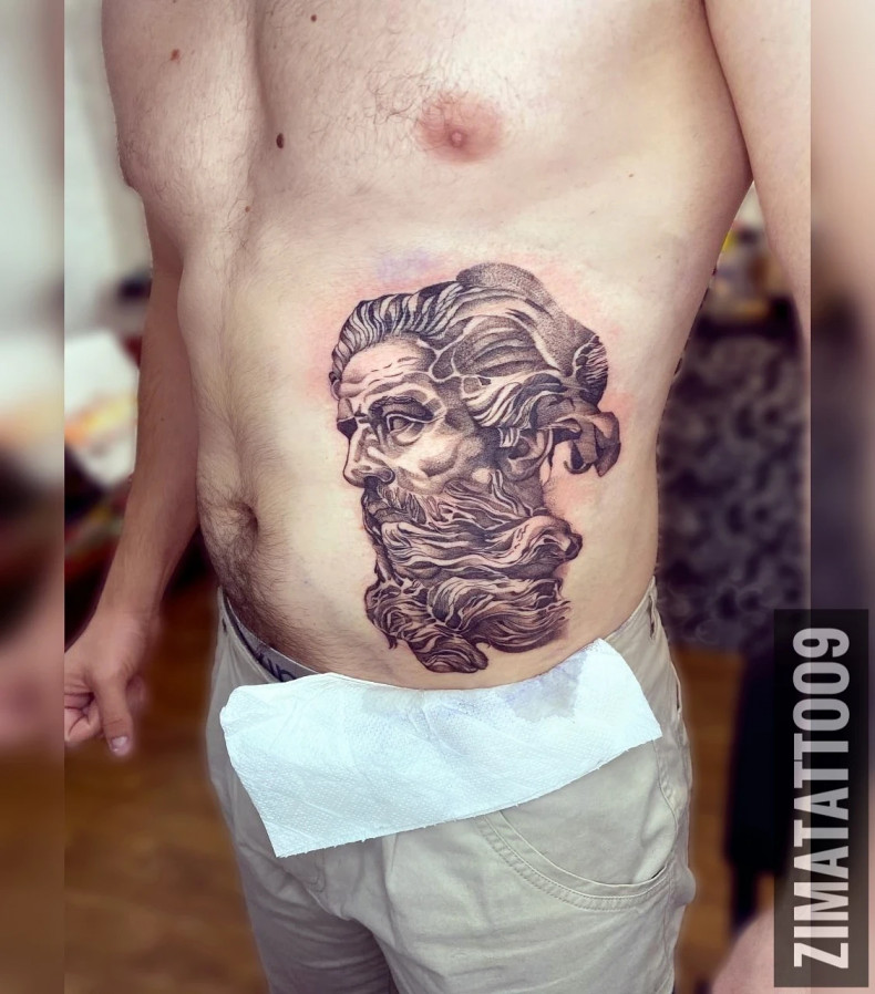 Rib poseidon, photo - Tattoo Master Barb Tattoo