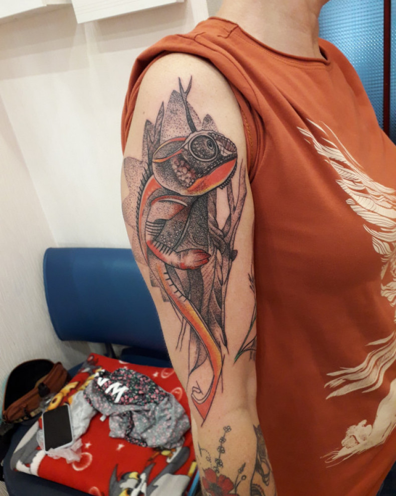 Kameleon, photo - Tatuażysta Barb Tattoo