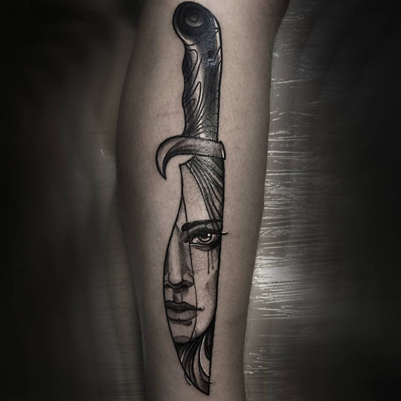 Нож, photo - Тату мастер Barb Tattoo