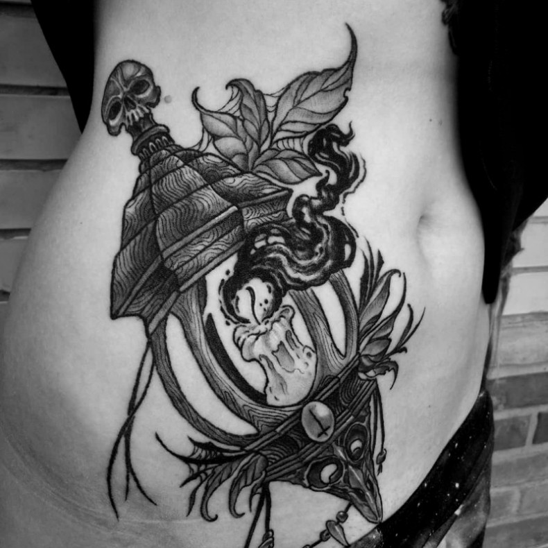 Side candle lantern, photo - Tattoo Master Barb Tattoo