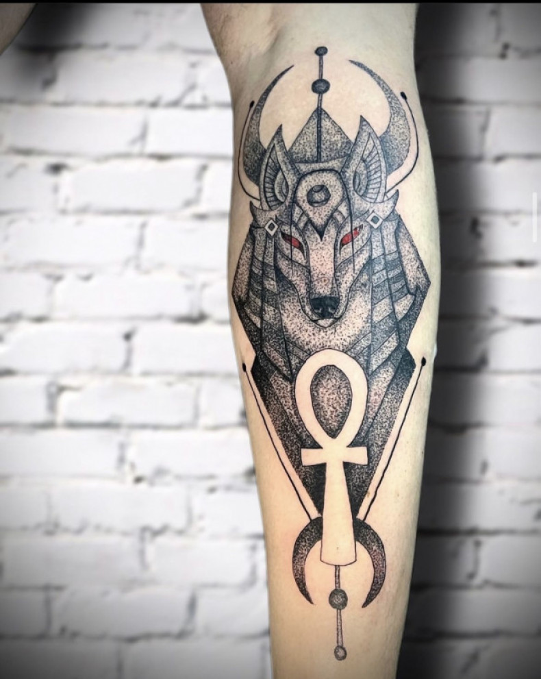 Anubis ankh, photo - Tattoo Master Barb Tattoo