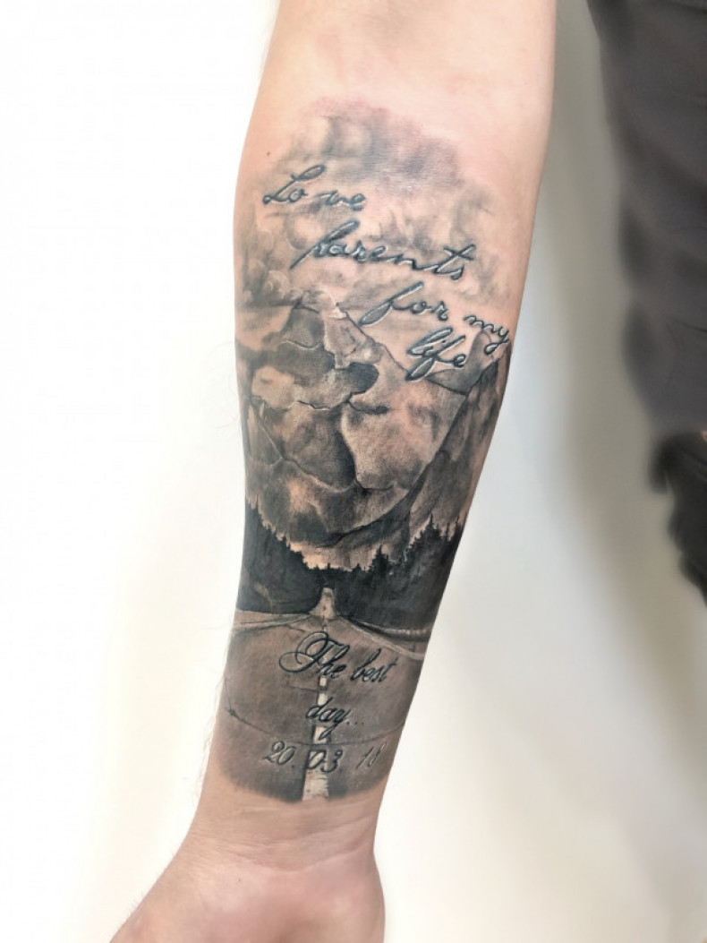 Droga krajobraz, photo - Tatuażysta Barb Tattoo