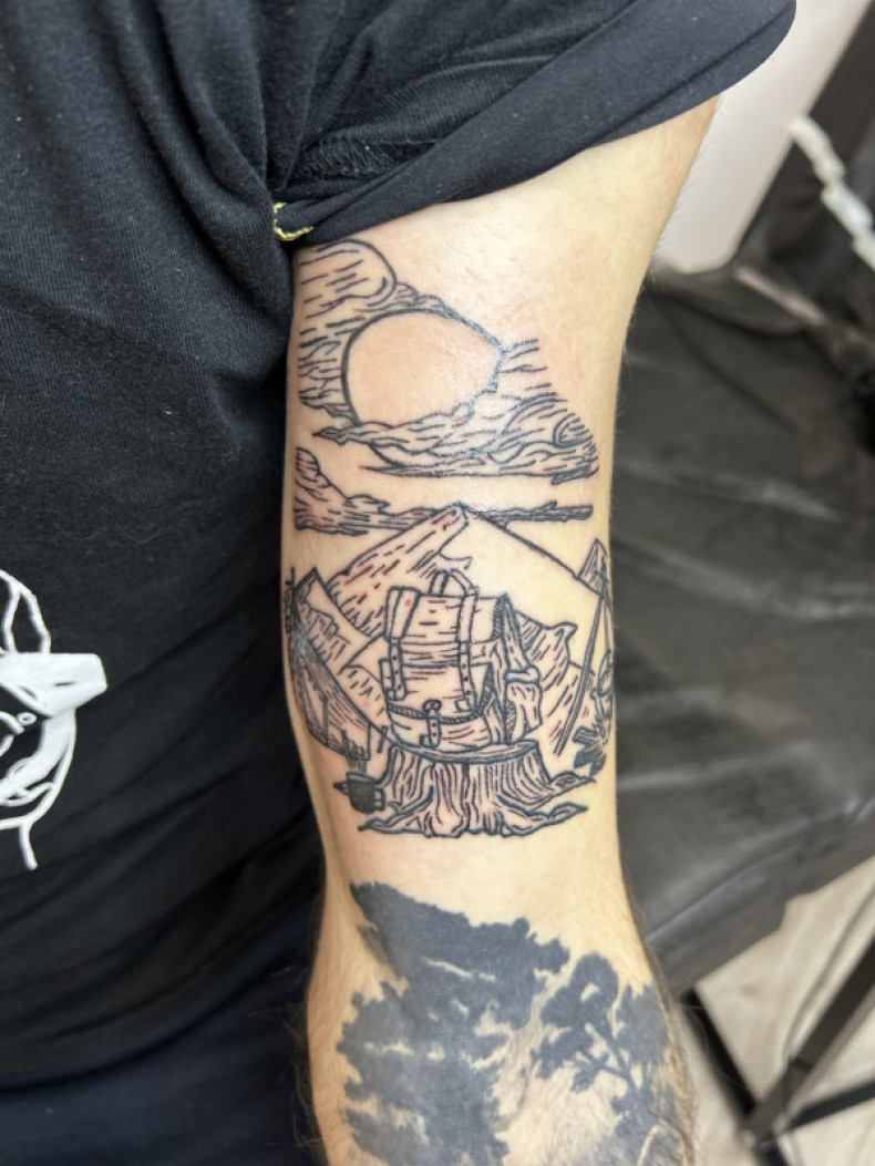 Gravur Landschaft, photo - Tattoo-Meister Barb Tattoo