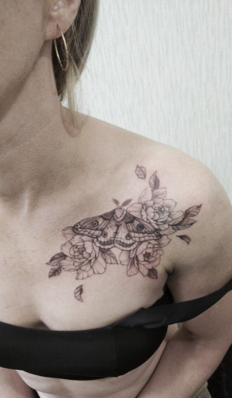 Моль мотылек насекомое, photo - Тату мастер Barb Tattoo