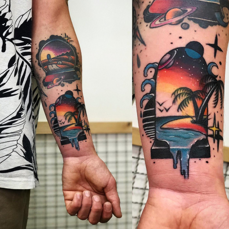 Morze planety surrealizm, photo - Tatuażysta Barb Tattoo