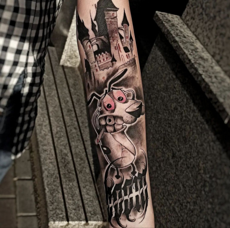 Блэк энд грей белка мультяшные, photo - Тату мастер Barb Tattoo