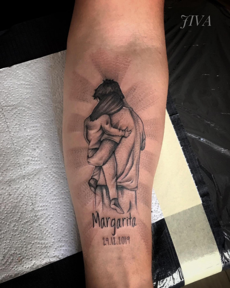 Блэк энд грей имя силуэт, photo - Тату мастер Barb Tattoo