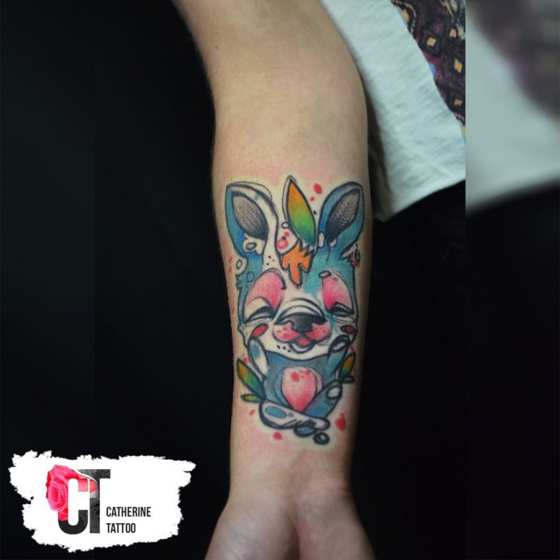 Hase kaninchen cartoon, photo - Tattoo-Meister Barb Tattoo