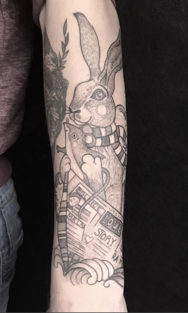 Zając królik, photo - Tatuażysta Barb Tattoo