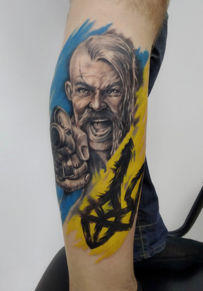 Герб Украины козак патриотическая, photo - Тату мастер Barb Tattoo