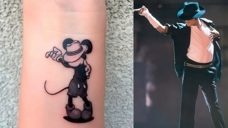 Mickey Mouse tattoo - Michael Jackson, photo - Tattoo Master Barb Tattoo