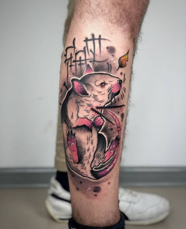 Kreskówki mysz, photo - Tatuażysta Barb Tattoo