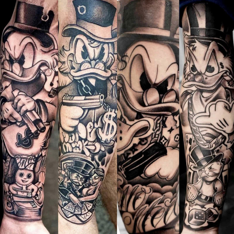 Cartoons Scrooge McDuck, photo - Tattoo Master Barb Tattoo