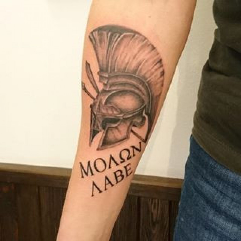 Спартанец шлем, photo - Тату мастер Barb Tattoo