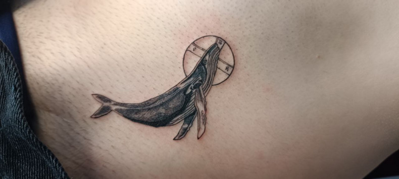 Wieloryb koło, photo - Tatuażysta Barb Tattoo