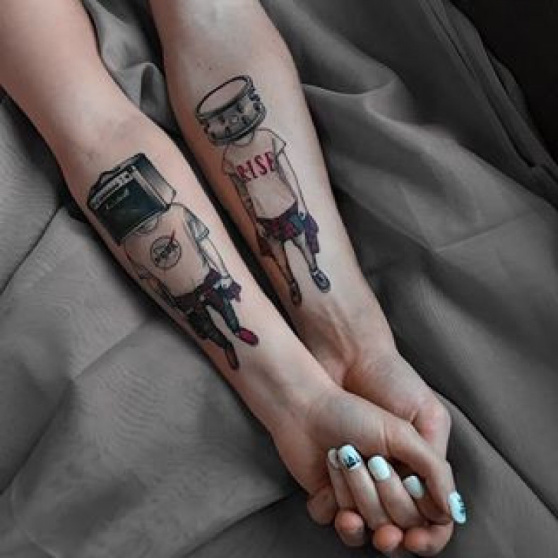 Drum couple, photo - Tattoo Master Barb Tattoo