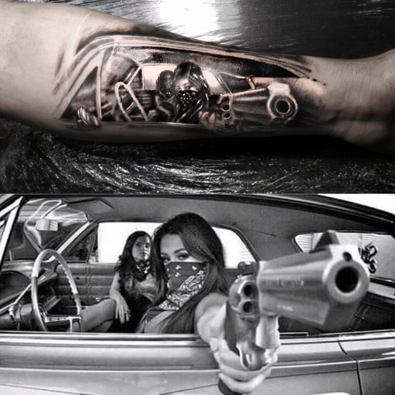 Chicano style tattoo 1 session 4 hours, photo - Tattoo Master Barb Tattoo