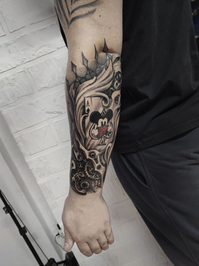 Карта Микки Маус, photo - Тату мастер Barb Tattoo