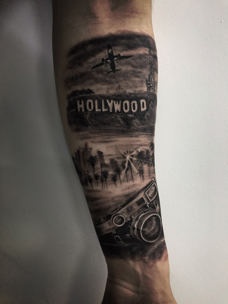 Самолет фотоаппарат, photo - Тату мастер Barb Tattoo