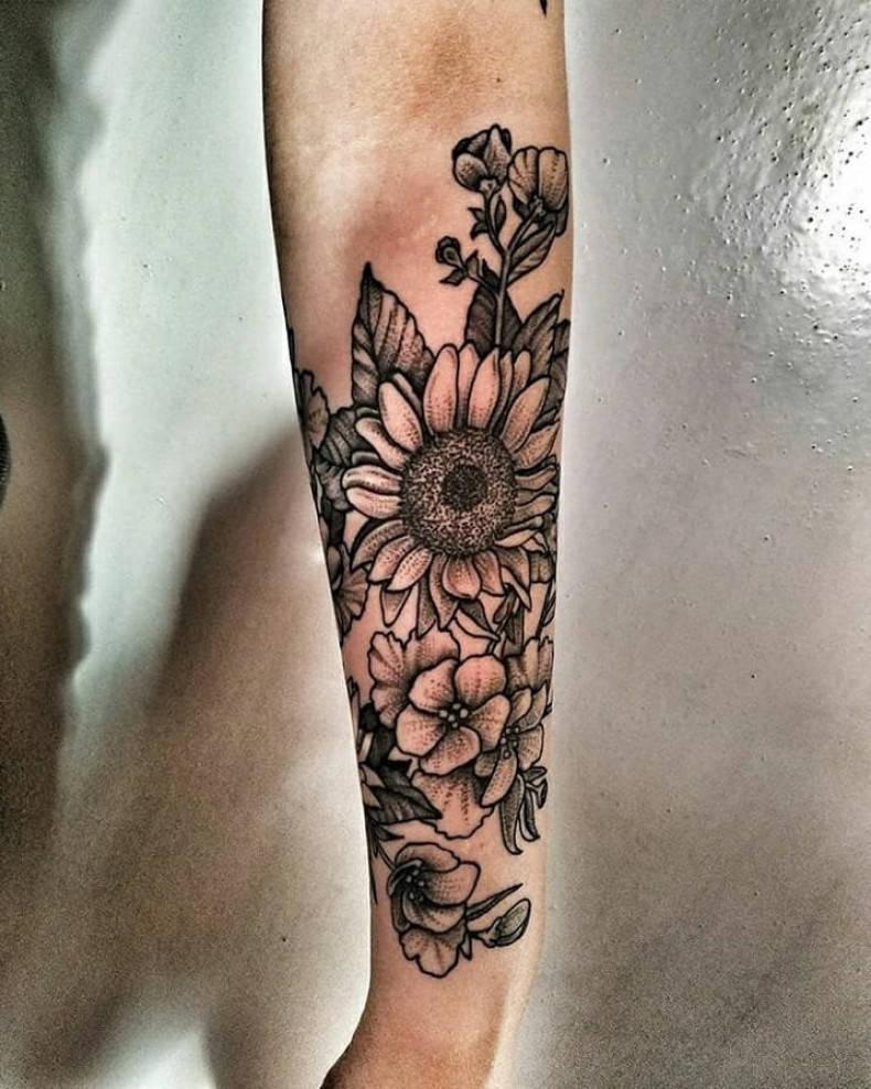 Подсолнух, photo - Тату мастер Barb Tattoo