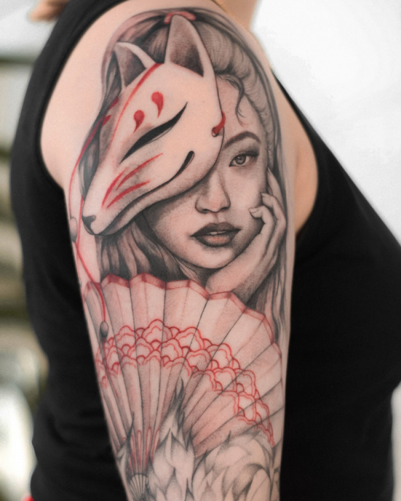 Кицунэ, photo - Тату мастер Barb Tattoo