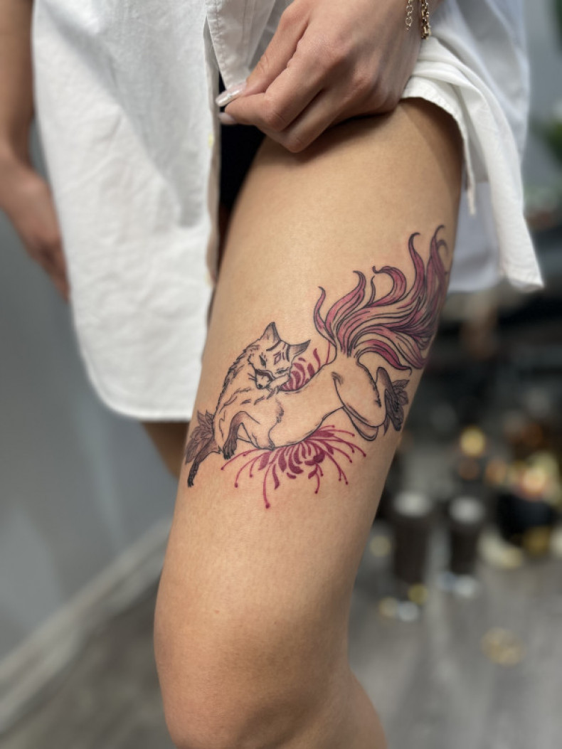 Charkiw-Tattoo, Fuchs-Tattoo, Japan-Fuchs-Tattoo, Kitsune-Tattoo #tatuhiroвкихарьков #tatumaster #tatusalon, photo - Tattoo-Meister Barb Tattoo