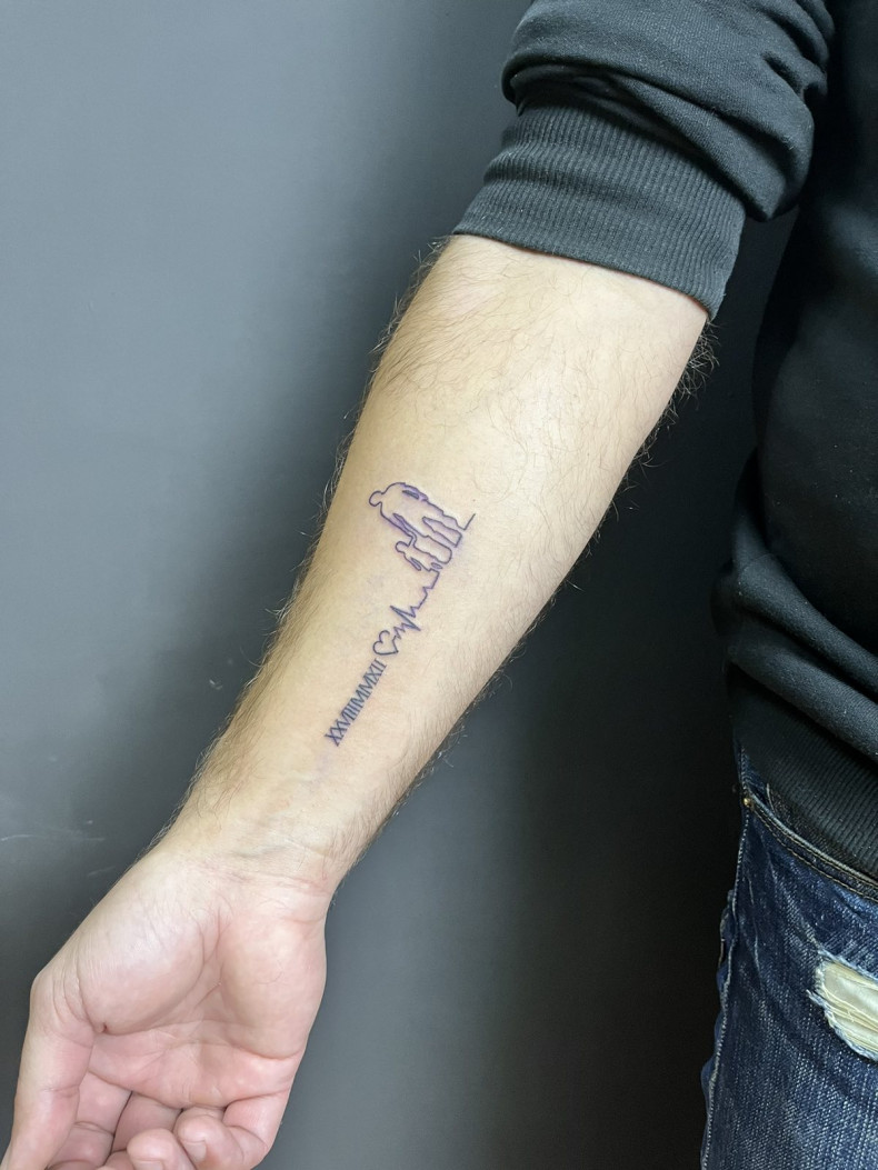 Кардиограмма отец и сын пульс, photo - Тату мастер Barb Tattoo