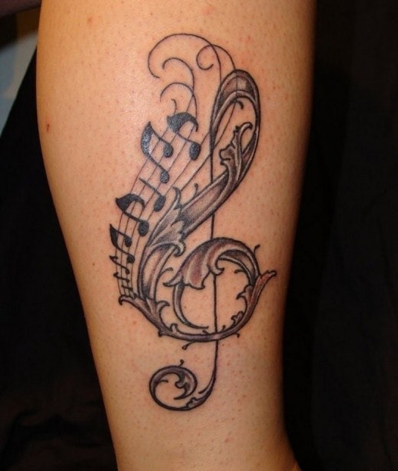 Musiknote Violinschlüssel, photo - Tattoo-Meister Barb Tattoo