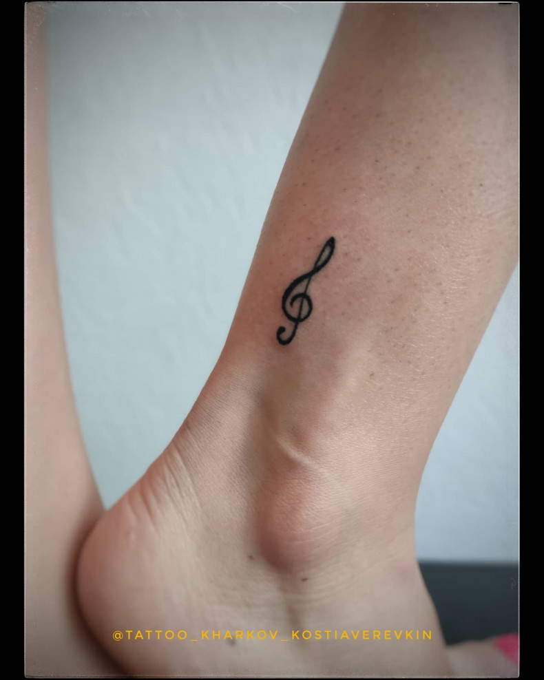 Mały nuta muzyczna, photo - Tatuażysta Barb Tattoo