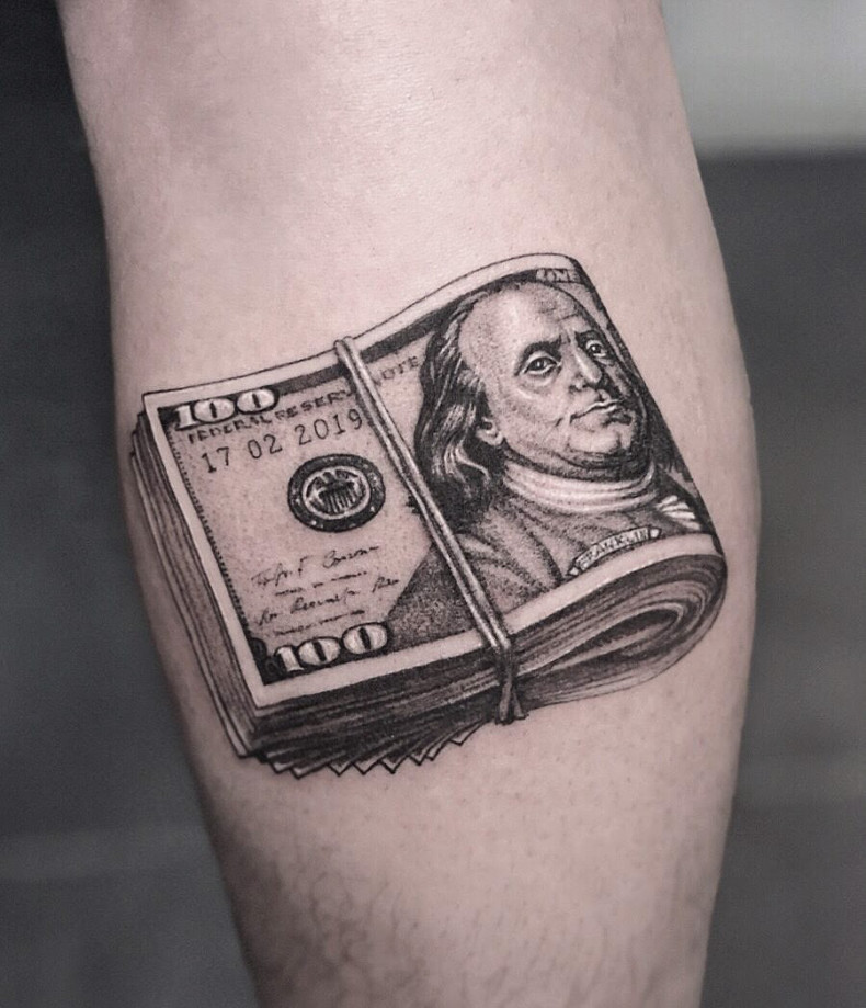 Geld Dollarzeichen, photo - Tattoo-Meister Barb Tattoo