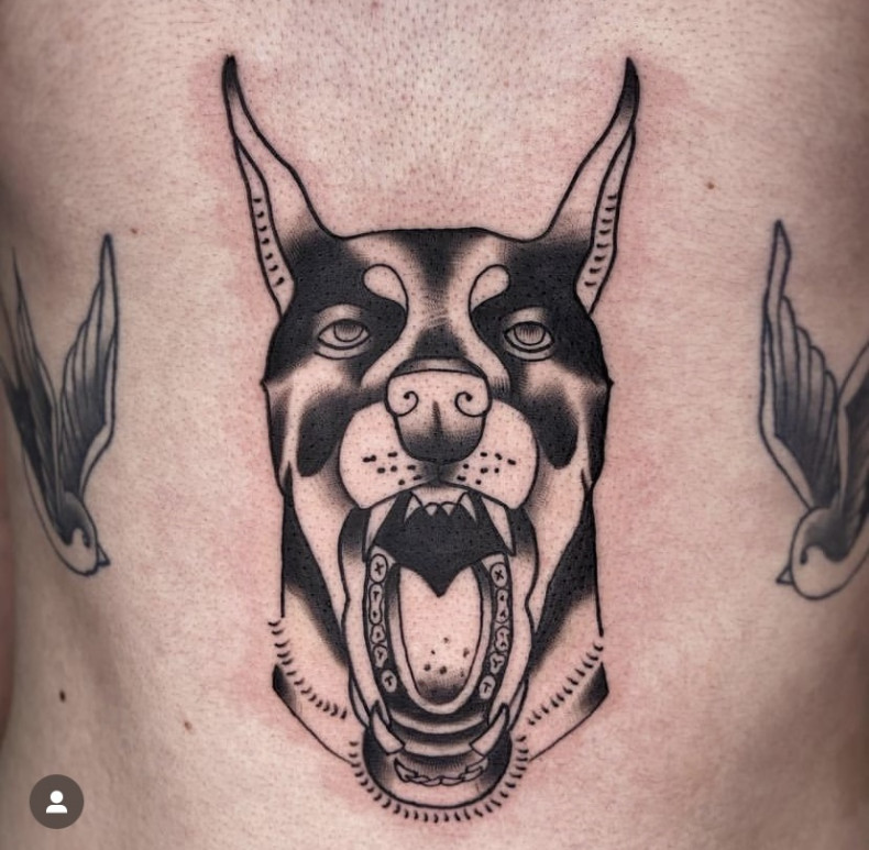 Doberman, photo - Tattoo Master Barb Tattoo